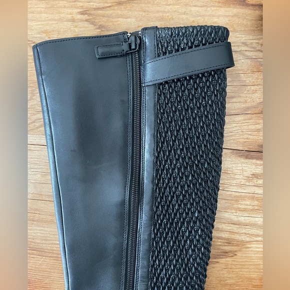 Cole Haan Women's Idah Boot Tall Riding Black Leather Winter Expanding Calf Sz 9 - Picture 9 of 9